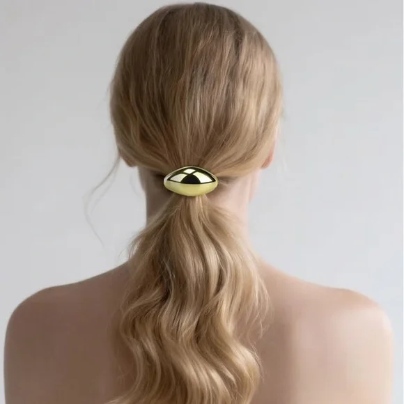 6 pcs Gold Metal Ponytail Cuff Hair Ties - Picture 6 of 7